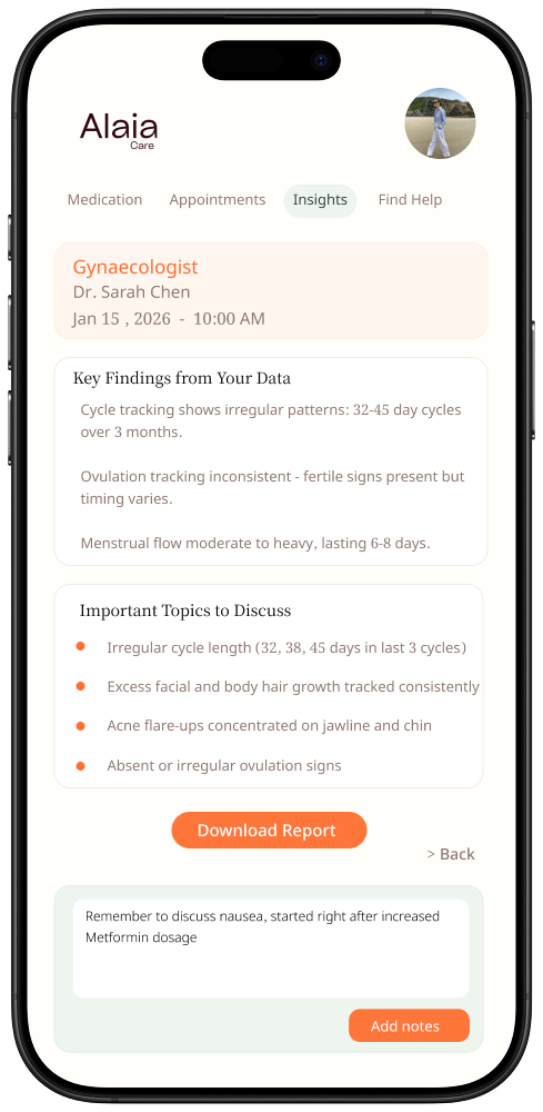 Josie appointment prep screen with visit report generator for doctor appointments